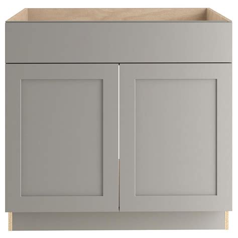 Hampton Bay Cambridge Assembled 36x34 5x24 In Sink Base Cabinet In Gray Cm3635s Kg The Home Depot