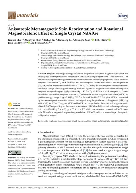 PDF Anisotropic Metamagnetic Spin Reorientation And Rotational