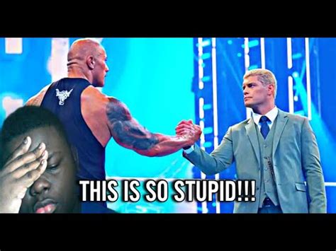 The Rock Buried Cody Rhodes On Smackdown Youtube