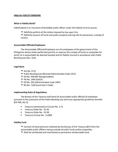 6 FAQs-for- Fidelity- Bonding - FAQs for FIDELITY BONDING What is ...