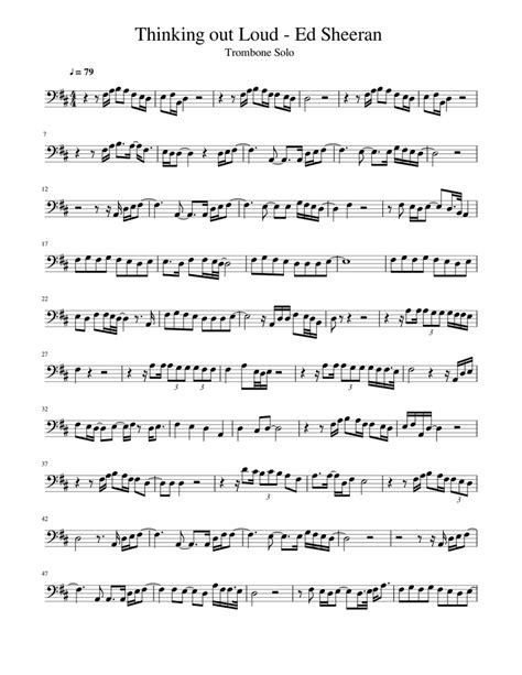 Thinking Out Loud Ed Sheeran Sheet Music For Trombone Solo