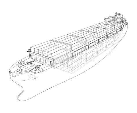 Cargo Ship with Containers. Vector Stock Vector - Illustration of boat ...