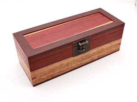 Wooden Jewelry Box Medium Keepsake Box Handmade From Padauk Etsy