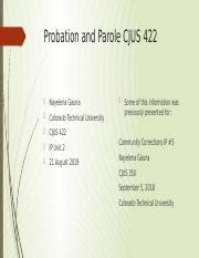 Probation And Parole Cjus Pptx Probation And Parole Cjus