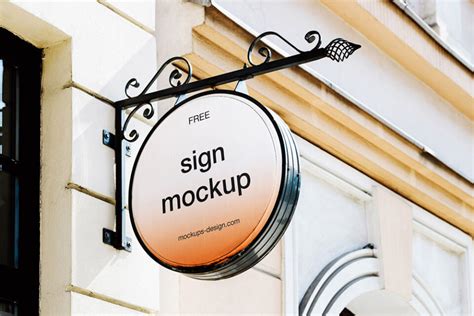 Free Round Sign Mockup Mockuptree