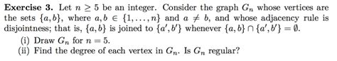 Solved Let N ≥ 5 Be An Integer Consider The Graph Gn Whose