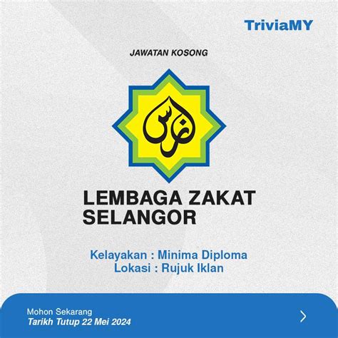 Jawatan Kosong Lembaga Zakat Selangor Minima Diploma April 2024