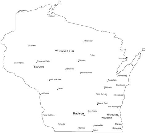 wisconsin map outline clipart - Clipground