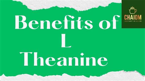 What Is L Theanine L Theanine Benefits And Source Explained Youtube