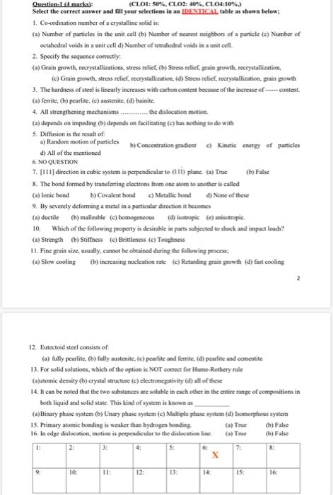 Solved Question Marks Clot 50 Clo2 0clo1096 Select The