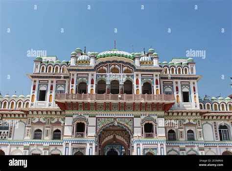 Janakpur Palace façade. Built by King Janak, father of Sita. Janakpur ...