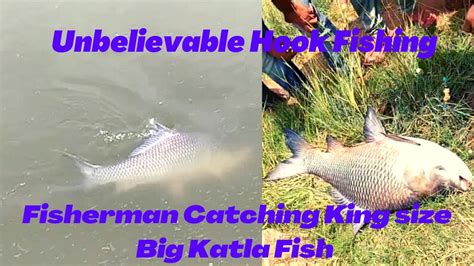 Unbelievable Hook Fishing 🎣 Video Catching Big Katla Fish 🐟 Youtube