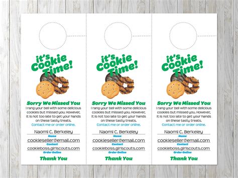 Girl Scout Cookie Seller Door Hangers Printable Pdf Template Etsy