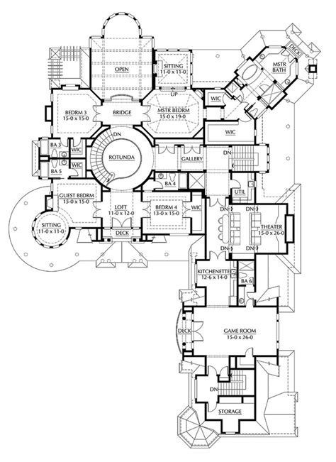 Traditional House Plan Second Floor Plan 071S 0001 Mansion Floor Plan