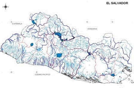 Mapa Rios Y Lagos De El Salvador