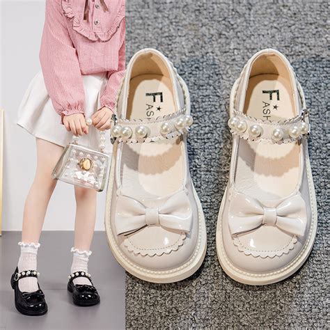 Available Fashion Pearl Bowknot Girls Leather Shoes Baby Girl Princess