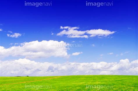 【草原の丘と雲流れる青空】の画像素材50163120 写真素材ならイメージナビ