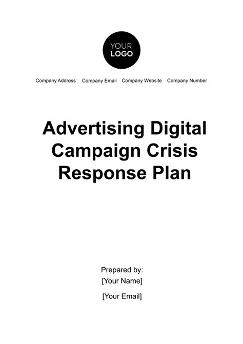 Advertising Digital Campaign Crisis Response Plan Template Edit Online And Download Example