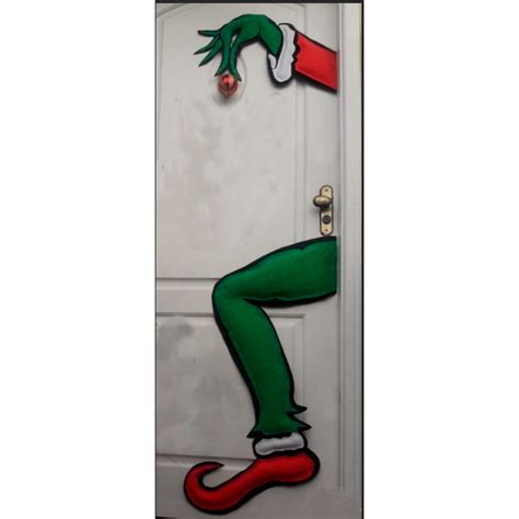 ENFEITE CORPO GRINCH CHAPADO 3D PARA PORTA PAREDE ARVORE Shopee