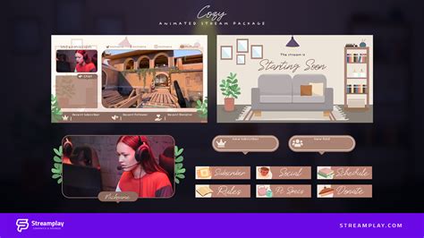 Cozy Animated Stream Package Streamplay Graphics