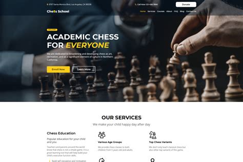 Chess Website Template - MotoCMS