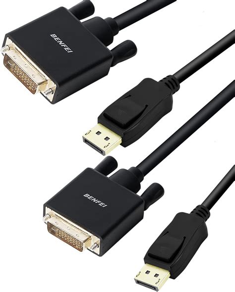 Amazon Displayport To Dvi Feet Cable Pack Benfei Dp Display