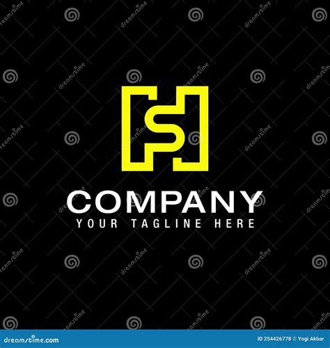 Initials Letter Hs Logo Template Monogram Sh Symbol Vector Stock Vector