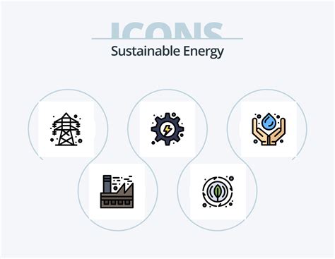 Sustainable Energy Line Filled Icon Pack Icon Design Energy Power