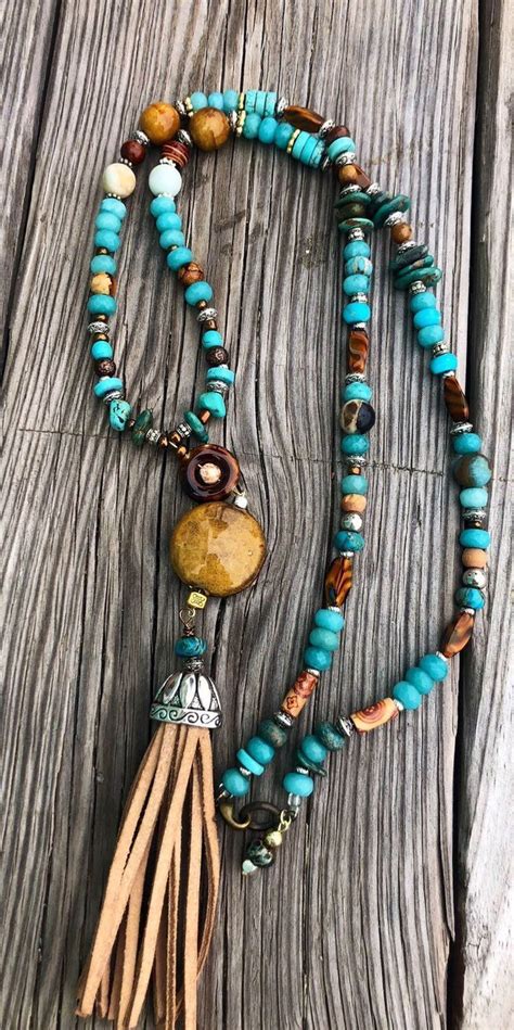 Boutique Etsy Boutique Boho Jewellery Necklaces Beaded Tassel