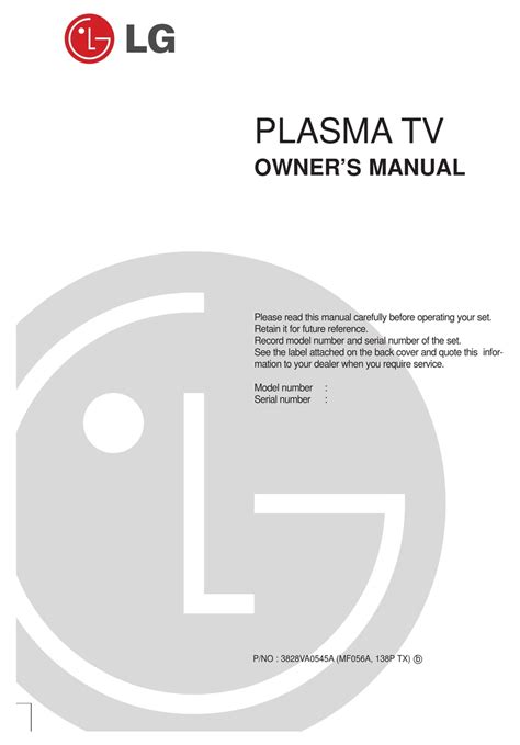 LG 42PX3RV SERIES OWNER'S MANUAL Pdf Download | ManualsLib