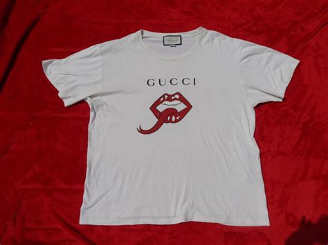 Gucci Gucci T Shirt Mouth Print Logo White Grailed