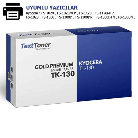 Kyocera TK-130 Muadil Toner, Siyah | Text Toner