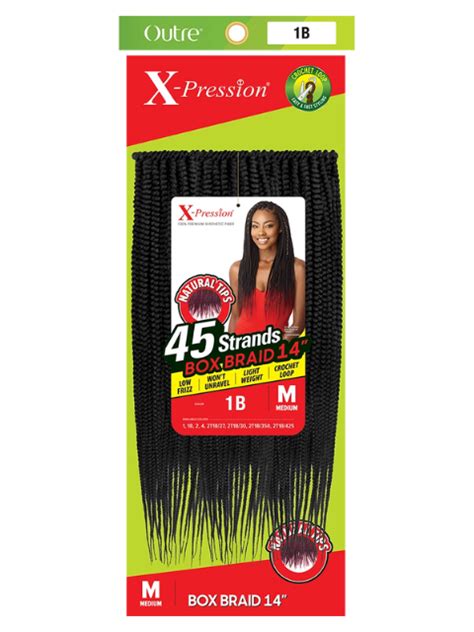 [multi Packs Deal] Outre X Pression Box Braid Medium Natural Tip 45 St