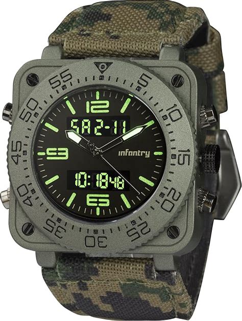 Infantry Mens Analogue Digital Chronograph Wrist Watch Night Light