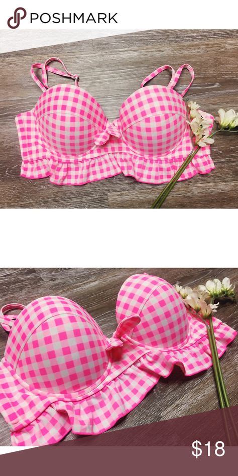 Pink Gingham Bikini Top Pink Gingham Bikini Tops Bikinis