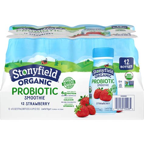 Stonyfield® Organic Strawberry Probiotic Lowfat Yogurt Smoothie 12 6 Fl