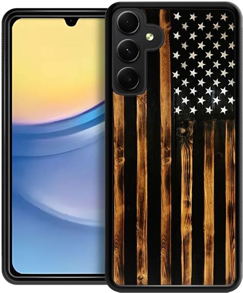 Djsok Case Compatible With Samsung Galaxy A15 5g Caseclassic Wood Grain Old Flag