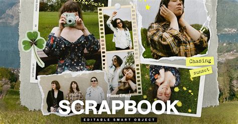 Scrapbook Photo Collage Mockup Template, Layer Styles Including ...