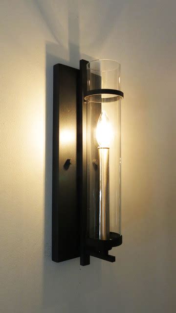 Clearly Modern Glass Tube Wall Sconce Eclectic Wall Sconces Portland Maine By Amydutton Home