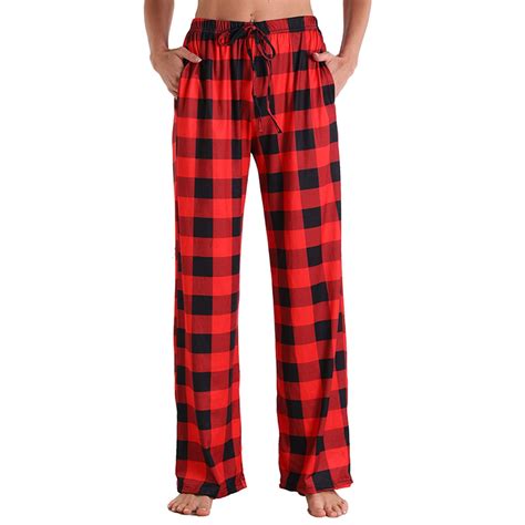 EHQJNJ Female Straight Leg Trousers For Women Mid Rise Pyjama Damen