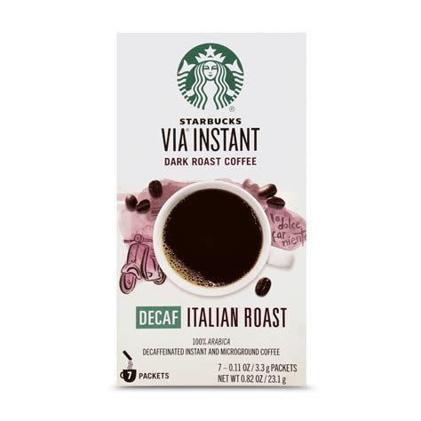 Starbucks Via Instant Decaf Coffee Packets — Italian Roast — 100