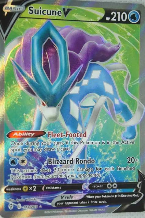 Suicune V Full Art Evolving Skies Enkeltkort