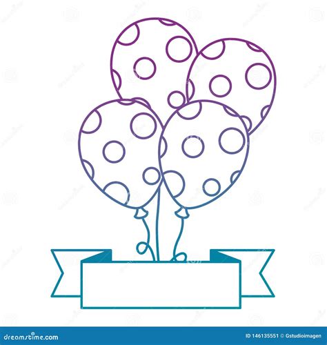 Balloons Helium Floating With Ribbon Stock Illustration Illustration