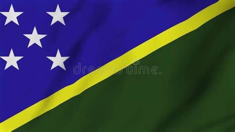 Solomon Islands National Flag Close Up Waving Video Animation Stock