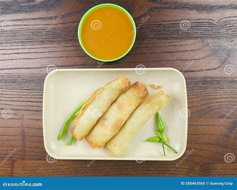 Traditional Snack Food From Indonesia Spring Rolls Are Foods Fried