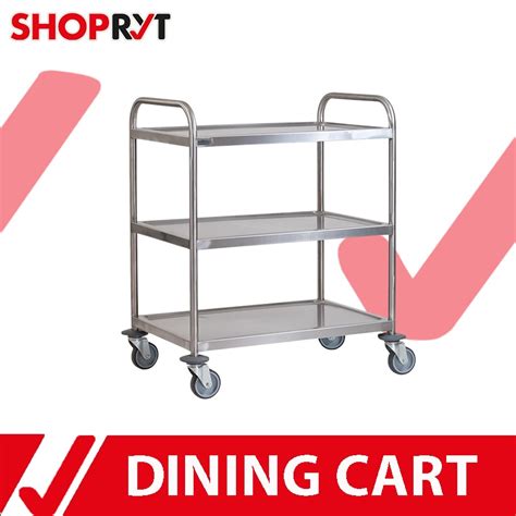 Kitchen Trolley 3 Layered Stainless Steel Utility Cart Food Service