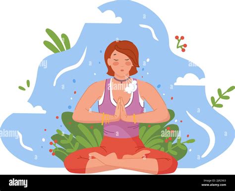 Woman breathing exercise. Abdominal breath exercise technique for yoga ...