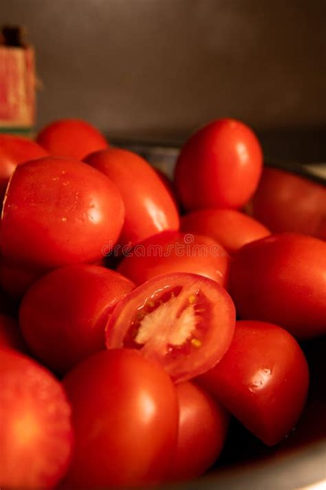 Bowl Full Of Red Tomatoes For Cooking At Supper Time Stock Image Image Of Dish Vegetable