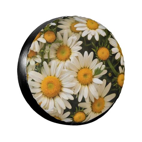 White Daisies With Golden Centers The Spare Tire Cover Is Suitable For