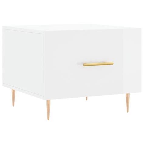 Bll Table Basse Blanc Brillant X X Cm Bois D Ing Nierie